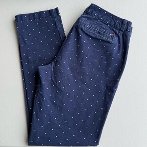 Women’s Tommy Hilfiger Navy Polka Dot Stretch Slim Ankle Pants